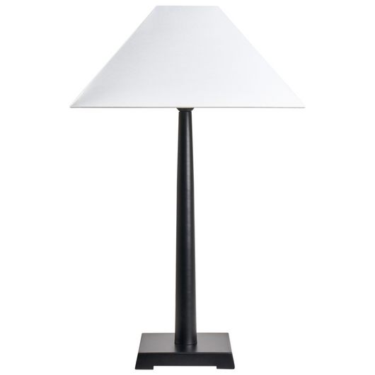 Lampada da tavolo in ferro nero Illuminazione da comodino Base in metallo Paralume in tessuto bianco Camera da letto moderna Soggiorno