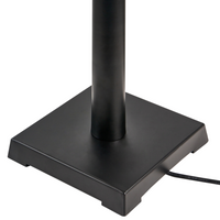 Lampada da tavolo in ferro nero Illuminazione da comodino Base in metallo Paralume in tessuto bianco Camera da letto moderna Soggiorno