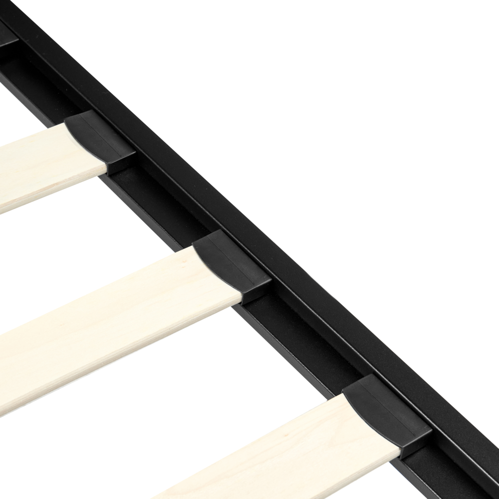 Letto 180 x 200 cm con struttura in metallo Nero Rete a doghe retrò