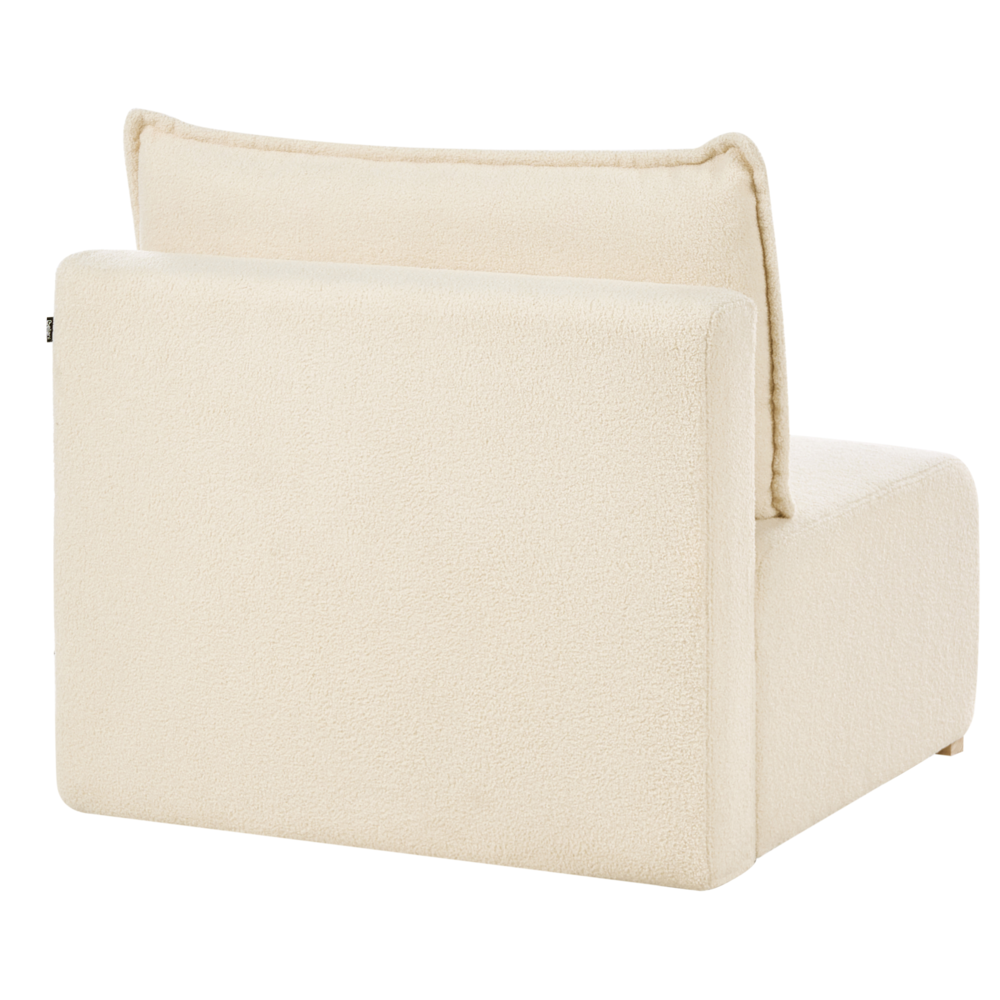 Poltrona modulare Boucle Modulo 1 posto Sedia letto con schienale ribaltabile e contenitore Bianco sporco