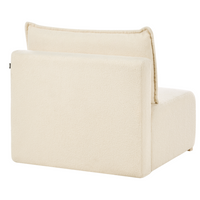 Poltrona modulare Boucle Modulo 1 posto Sedia letto con schienale ribaltabile e contenitore Bianco sporco