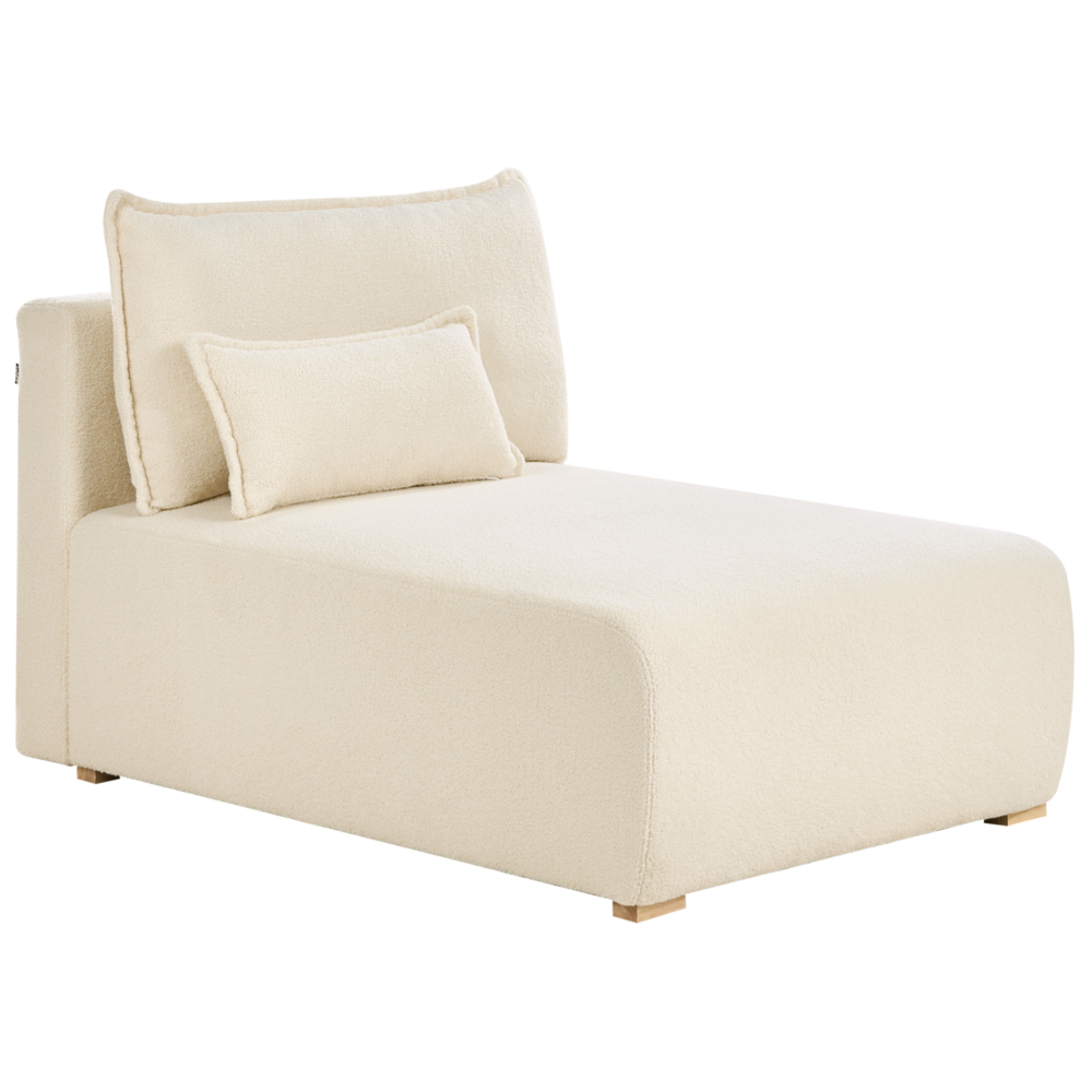 Chaise longue bianco sporco Poltrona imbottita bouclé con cuscino Stile minimalista