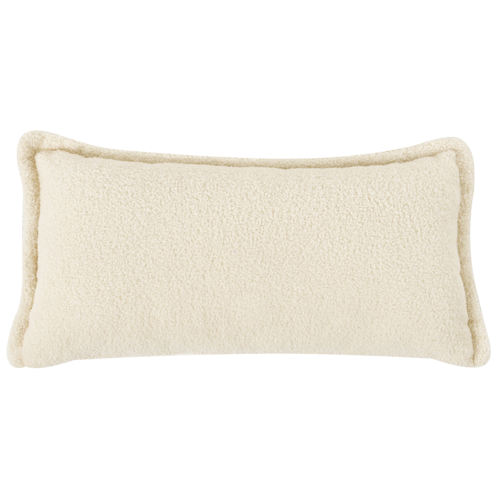 Chaise longue bianco sporco Poltrona imbottita bouclé con cuscino Stile minimalista