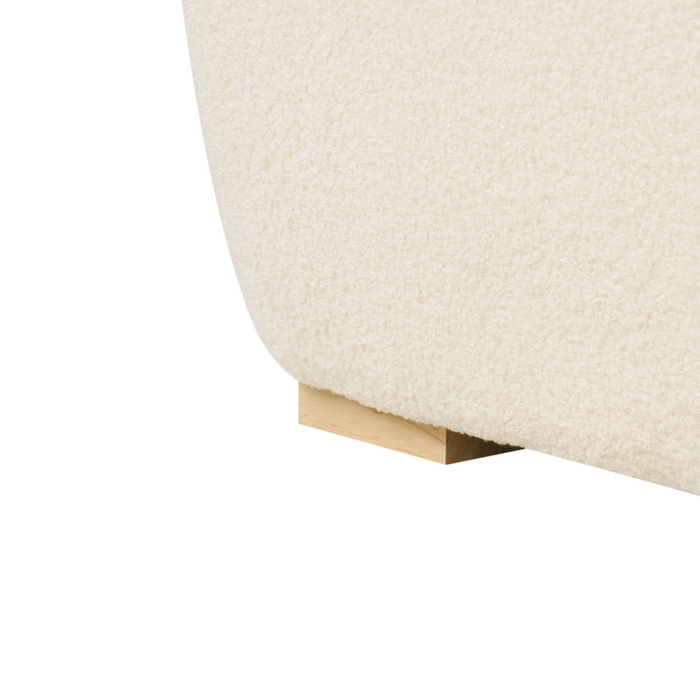 Chaise longue bianco sporco Poltrona imbottita bouclé con cuscino Stile minimalista