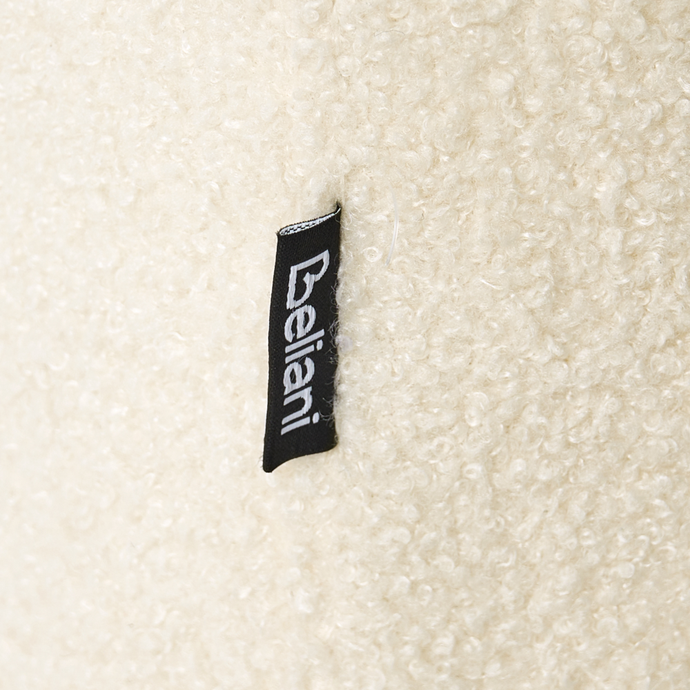 Chaise longue bianco sporco Poltrona imbottita bouclé con cuscino Stile minimalista