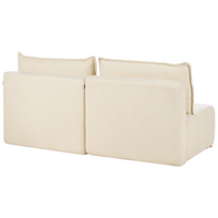 Divano componibile bianco sporco Boucle imbottito con funzione letto e contenitore Stile minimalista