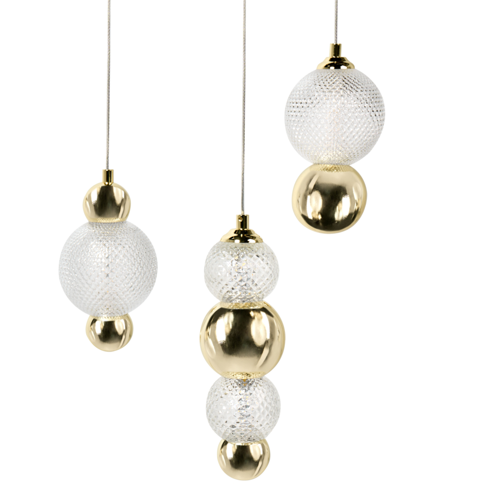 Lampada da parete a LED con paralume in vetro e base in metallo stile glamour oro