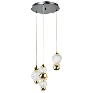 Lampada da parete a LED con paralume in vetro e base in metallo stile glamour oro