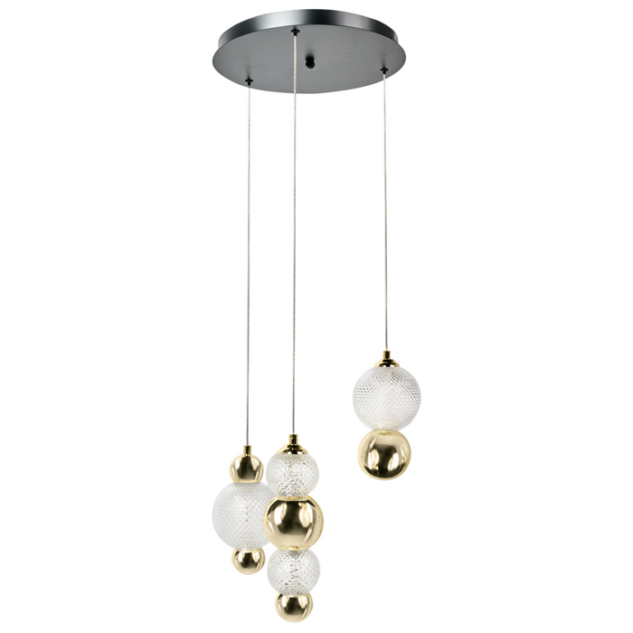 Lampada da parete a LED con paralume in vetro e base in metallo stile glamour oro