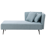 Chaise Lounge Verde Menta Destra in tessuto poliestere con cuscini decorativi Gambe in metallo Soggiorno di design moderno