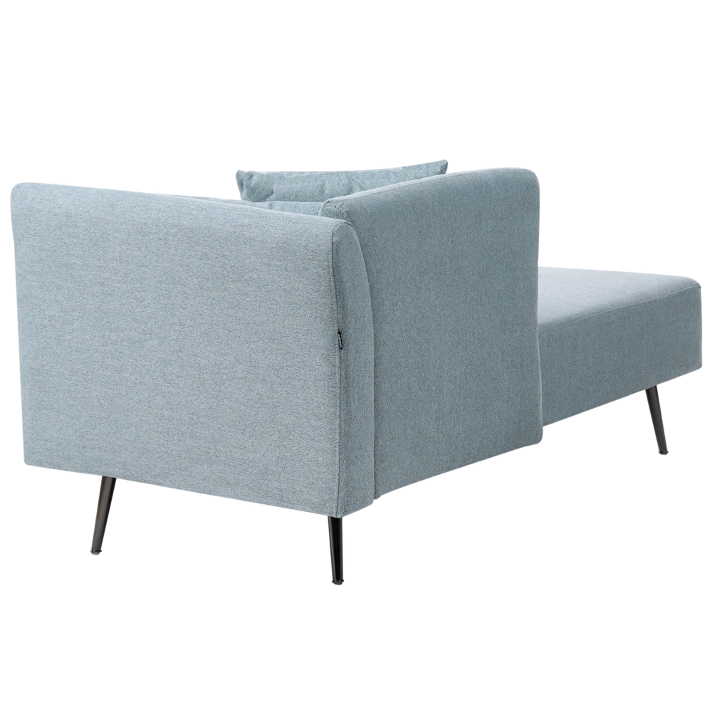 Chaise Lounge Verde Menta Destra in tessuto poliestere con cuscini decorativi Gambe in metallo Soggiorno di design moderno