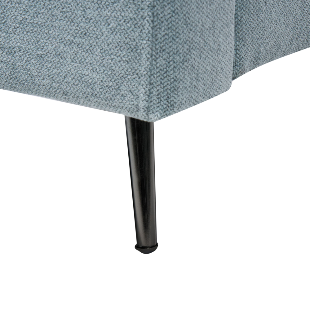 Chaise Lounge Verde Menta Destra in tessuto poliestere con cuscini decorativi Gambe in metallo Soggiorno di design moderno