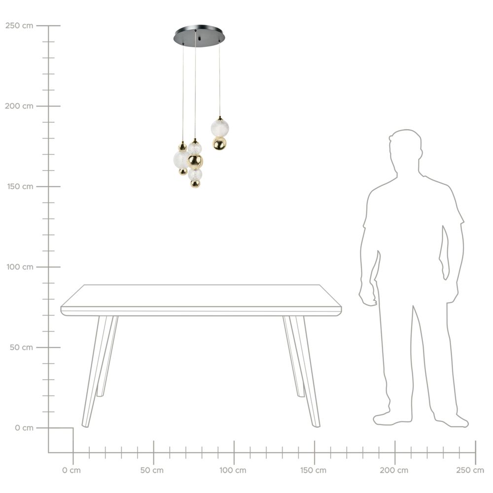Lampada da parete a LED con paralume in vetro e base in metallo stile glamour oro