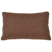 Divano angolare imbottito in boiclè marrone lato destro a forma di L con sedile imbottito e trapuntato