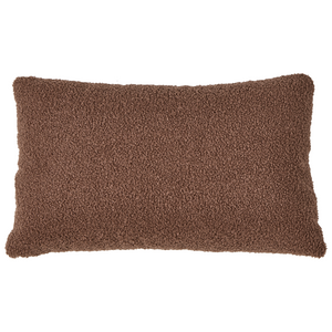 Divano angolare imbottito in boiclè marrone lato destro a forma di L con sedile imbottito e trapuntato