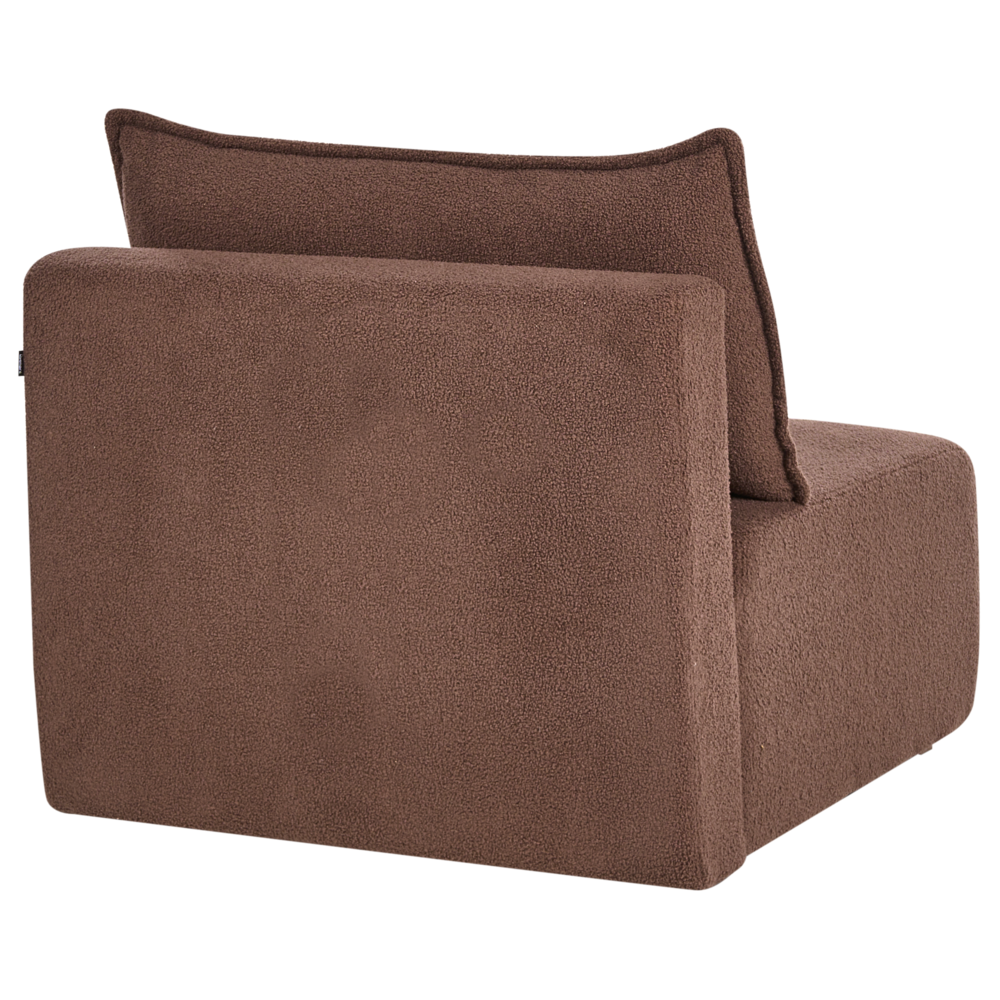 Poltrona modulare Boucle Modulo 1 posto Sedia letto con schienale ribaltabile e contenitore marrone