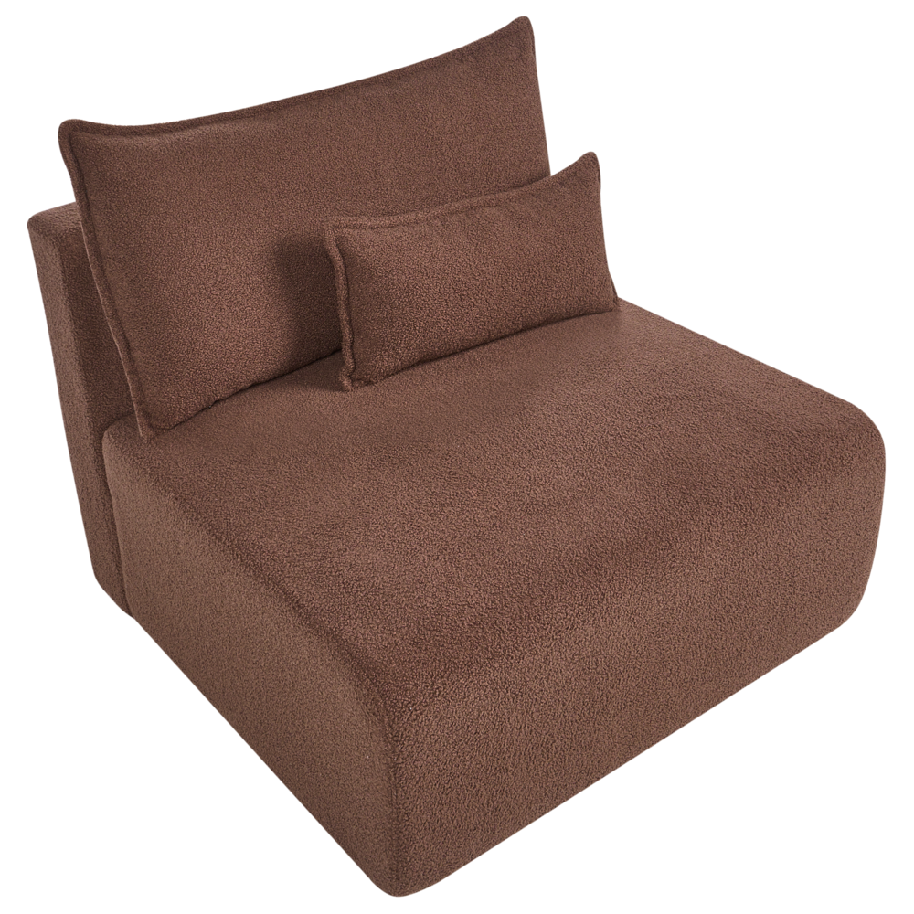 Poltrona modulare Boucle Modulo 1 posto Sedia letto con schienale ribaltabile e contenitore marrone