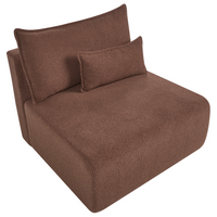 Poltrona modulare Boucle Modulo 1 posto Sedia letto con schienale ribaltabile e contenitore marrone