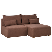 Divano angolare modulare sinistro marrone Boucle, imbottito, con funzione letto e contenitore stile minimalista