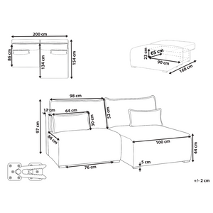 Divano angolare modulare sinistro marrone Boucle, imbottito, con funzione letto e contenitore stile minimalista