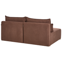 Divano angolare modulare destro marrone Boucle imbottito con funzione letto e contenitore stile minimalista