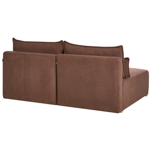 Divano angolare modulare destro marrone Boucle imbottito con funzione letto e contenitore stile minimalista