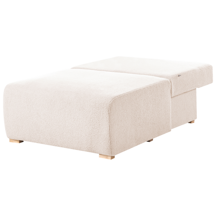 Poltrona modulare Boucle Modulo 1 posto Sedia letto con schienale ribaltabile e contenitore Beige