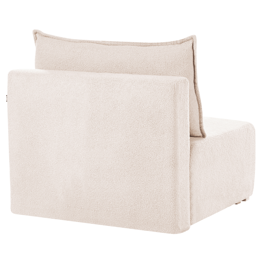 Poltrona modulare Boucle Modulo 1 posto Sedia letto con schienale ribaltabile e contenitore Beige