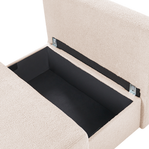 Poltrona modulare Boucle Modulo 1 posto Sedia letto con schienale ribaltabile e contenitore Beige