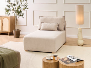 Chaise longue beige Poltrona imbottita bouclé con cuscino Stile minimalista