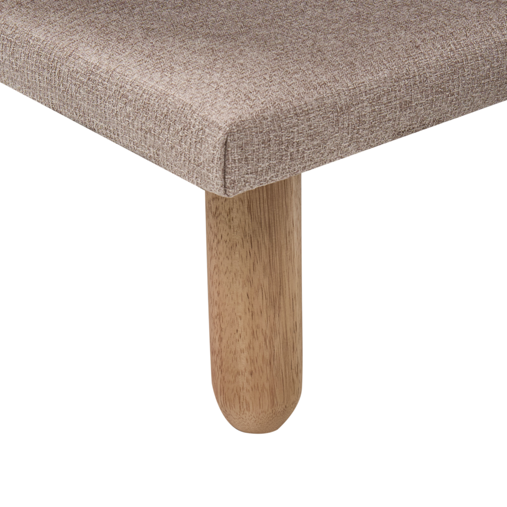 Chaise longue Beige Rivestimento in Tessuto Gambe in Legno Chiaro Stile Scandinavo