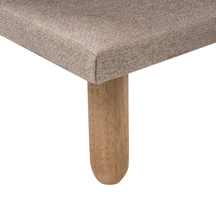 Chaise longue Beige Rivestimento in Tessuto Gambe in Legno Chiaro Stile Scandinavo