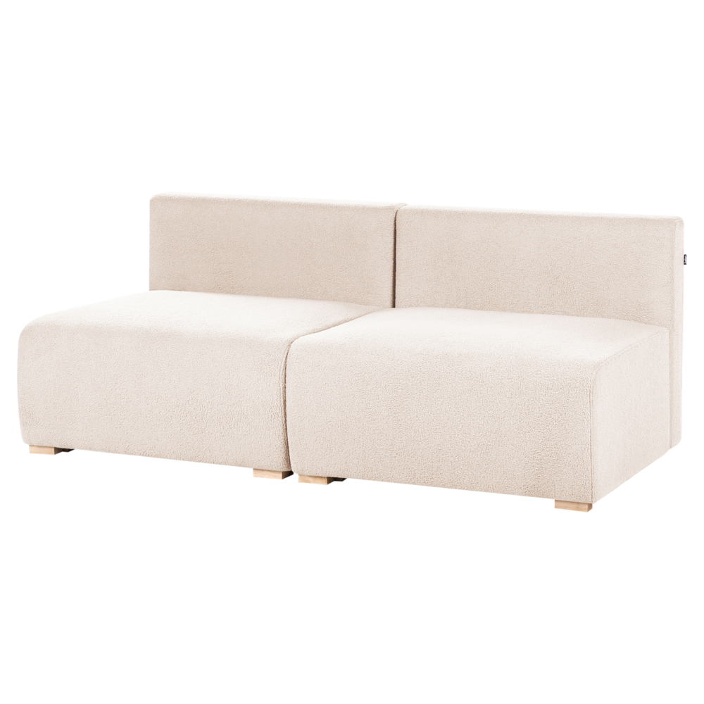 Divano angolare modulare destro tessuto beige imbottito con funzione letto e contenitore stile minimalista