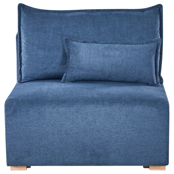 Modulo sedia Tessuto blu Sedia letto a 1 posto con schienale ribaltabile e contenitore