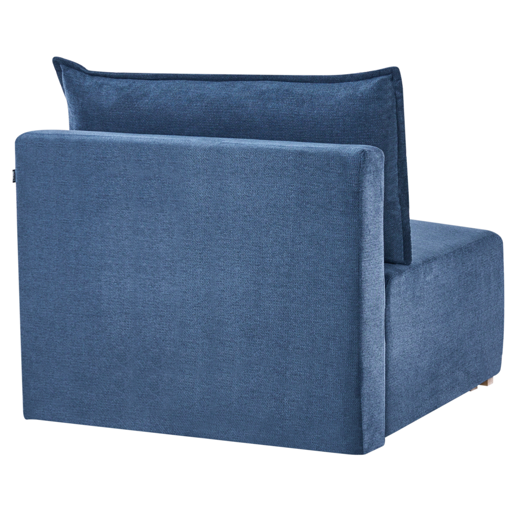 Modulo sedia Tessuto blu Sedia letto a 1 posto con schienale ribaltabile e contenitore