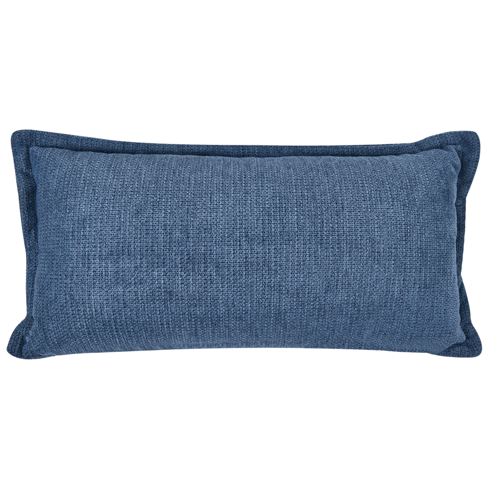 Chaise longue blu in tessuto con cuscino, stile minimalista