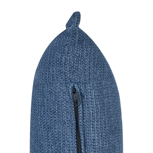 Chaise longue blu in tessuto con cuscino, stile minimalista