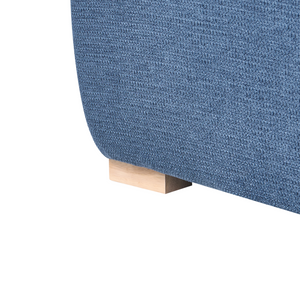 Chaise longue blu in tessuto con cuscino, stile minimalista