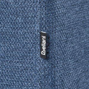 Chaise longue blu in tessuto con cuscino, stile minimalista