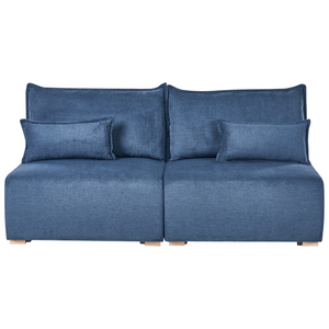 Divano componibile in tessuto blu imbottito con funzione letto e contenitore Stile minimalista