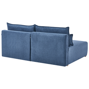 Divano componibile in tessuto blu imbottito con funzione letto e contenitore Stile minimalista