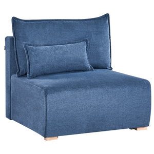 Divano componibile in tessuto blu imbottito con funzione letto e contenitore Stile minimalista