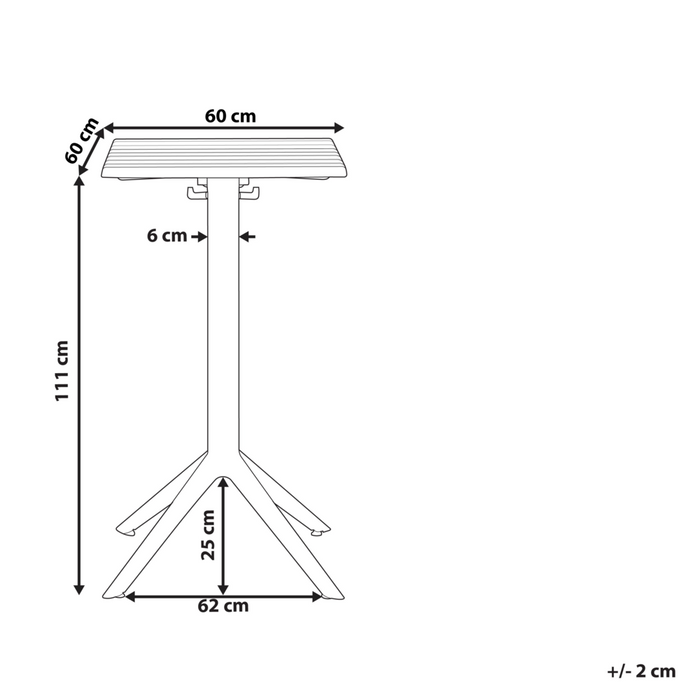 Tavolo da bistrot nero Materiale sintetico 60 x 60 cm Ribaltabile Resistente da esterno Tavolo da balcone