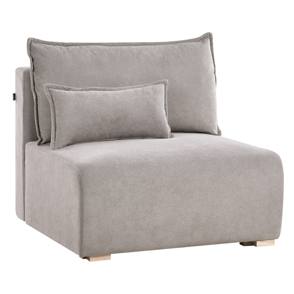 Poltrona modulare Modulo 1 posto Sedia letto con schienale ribaltabile e contenitore tessuto grigio