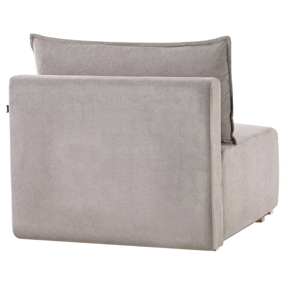 Poltrona modulare Modulo 1 posto Sedia letto con schienale ribaltabile e contenitore tessuto grigio