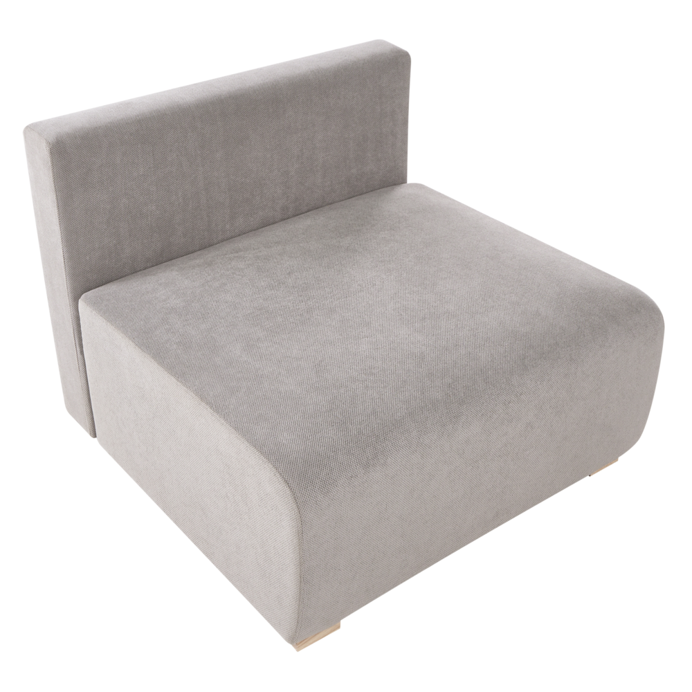 Poltrona modulare Modulo 1 posto Sedia letto con schienale ribaltabile e contenitore tessuto grigio