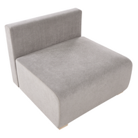 Poltrona modulare Modulo 1 posto Sedia letto con schienale ribaltabile e contenitore tessuto grigio