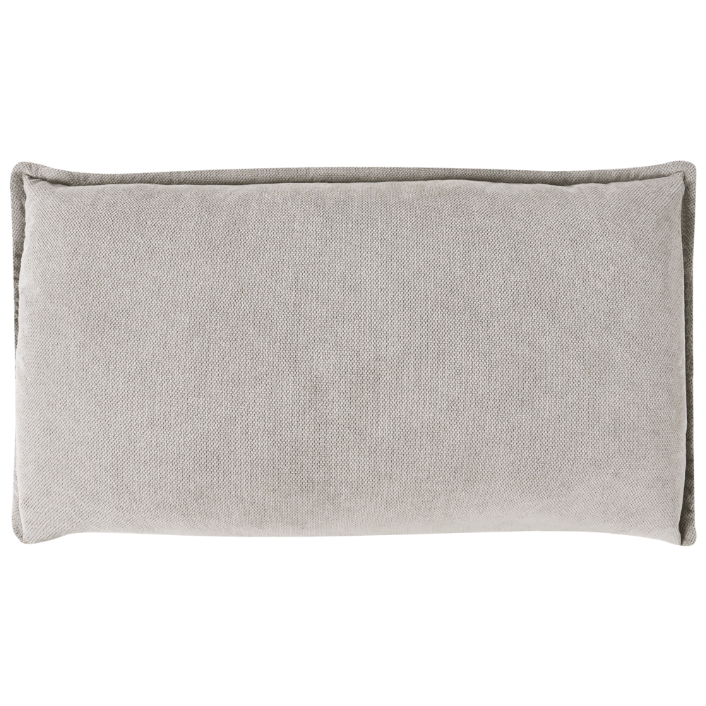 Chaise longue grigio in tessuto con cuscino, stile minimalista