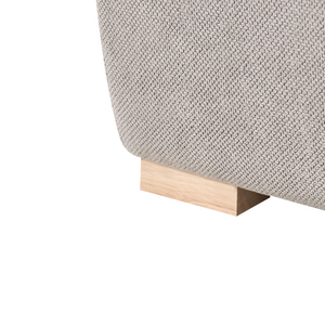 Chaise longue grigio in tessuto con cuscino, stile minimalista