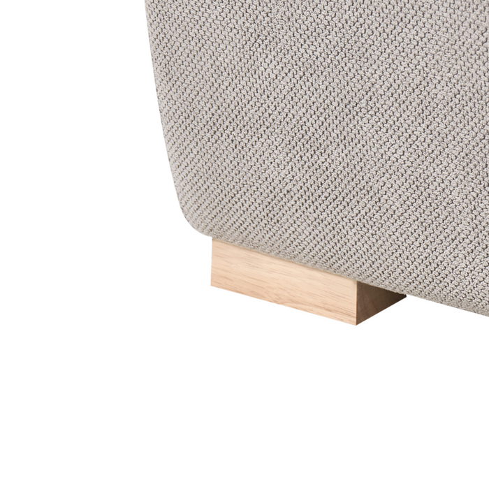 Chaise longue grigio in tessuto con cuscino, stile minimalista